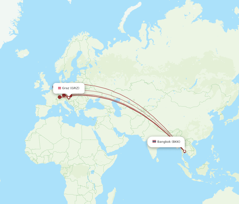 BKK-GRZ flight routes