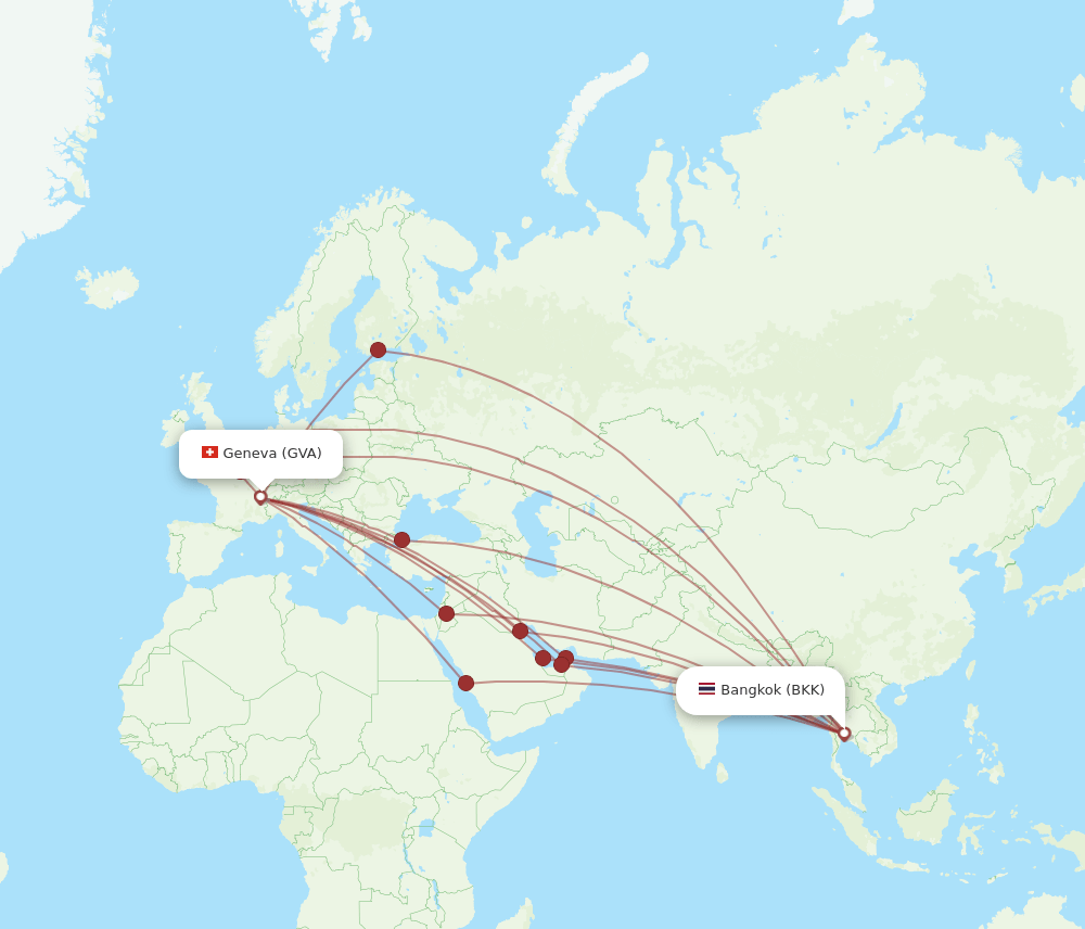 BKK-GVA flight routes