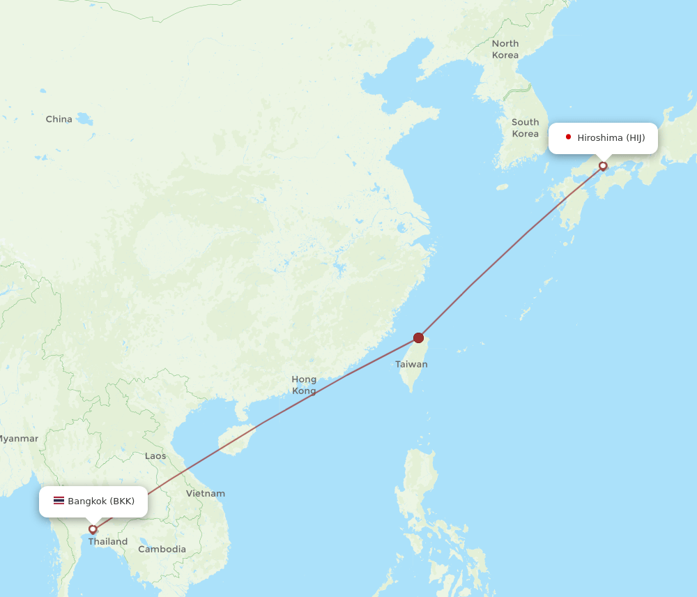 BKK-HIJ flight routes