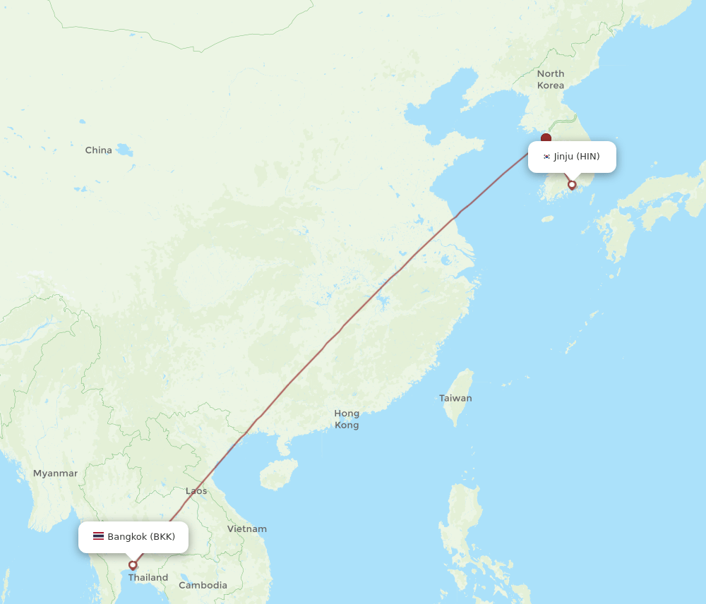 BKK-HIN flight routes
