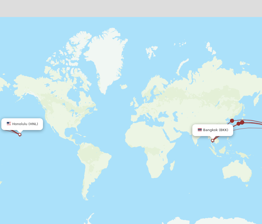 BKK-HNL flight routes