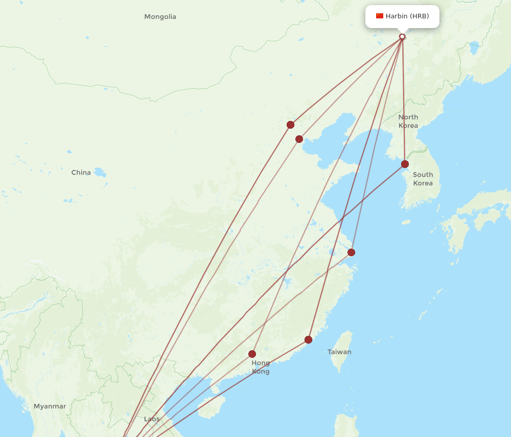 BKK-HRB flight routes