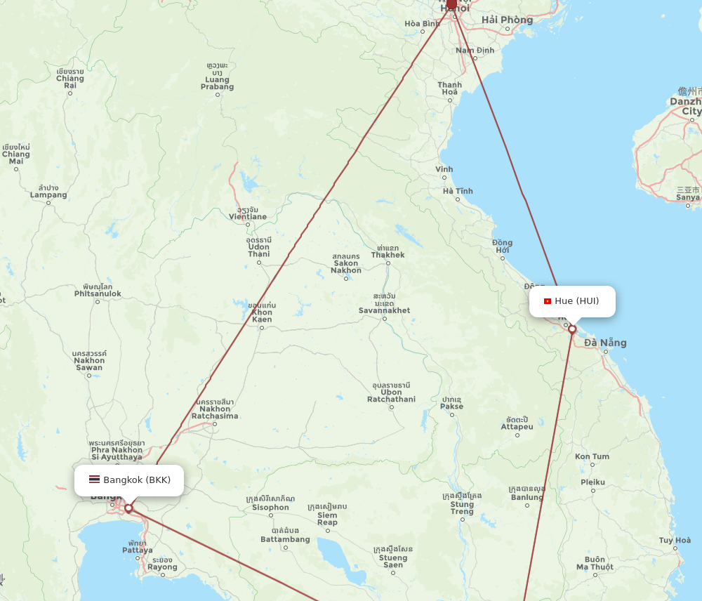 BKK-HUI flight routes