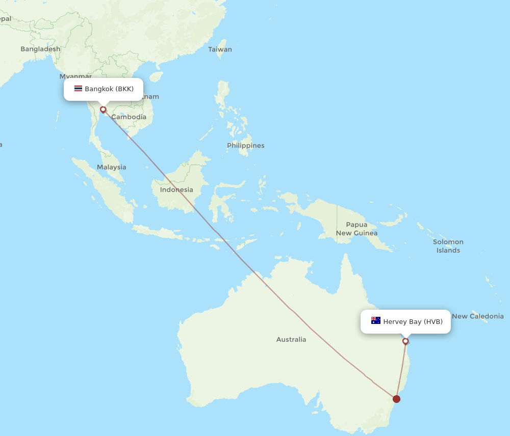 BKK-HVB flight routes