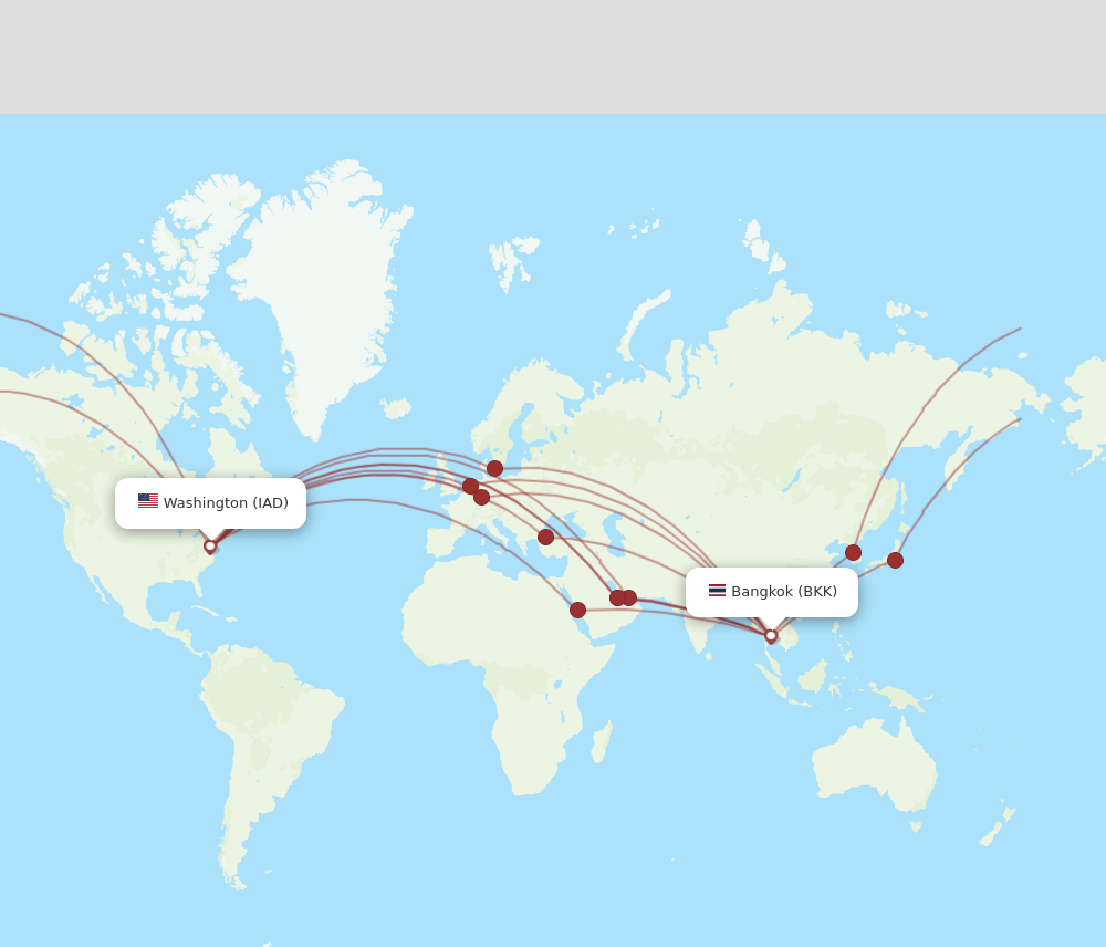 BKK-IAD flight routes