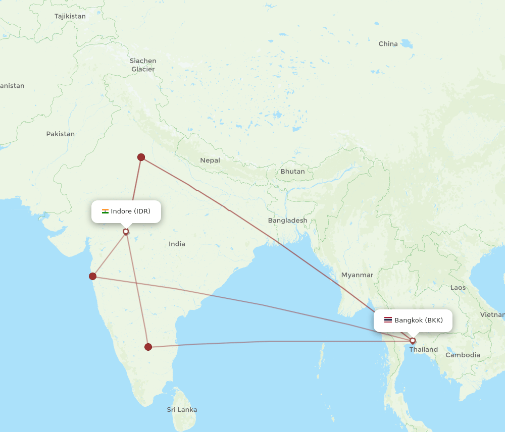 BKK-IDR flight routes