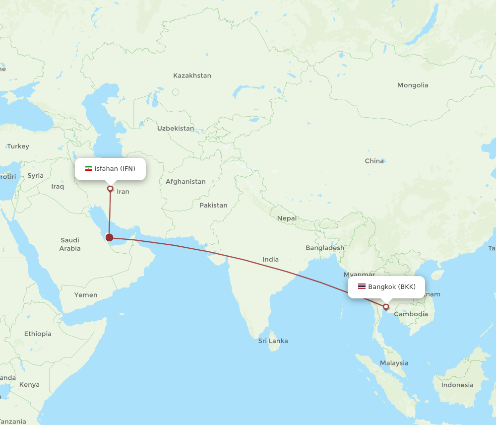 BKK-IFN flight routes