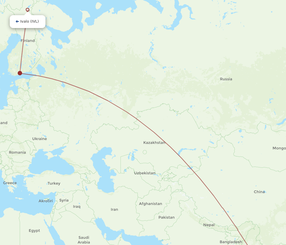 BKK-IVL flight routes