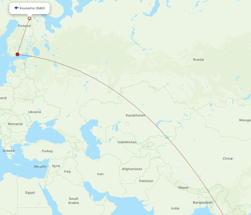 BKK-KAO flight routes