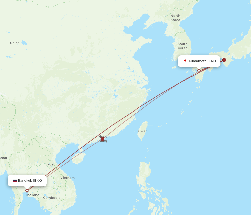 BKK-KMJ flight routes