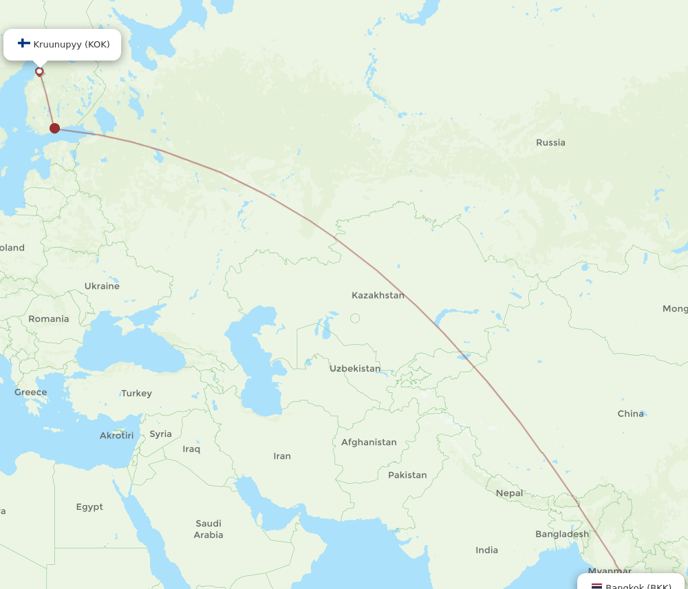 BKK-KOK flight routes