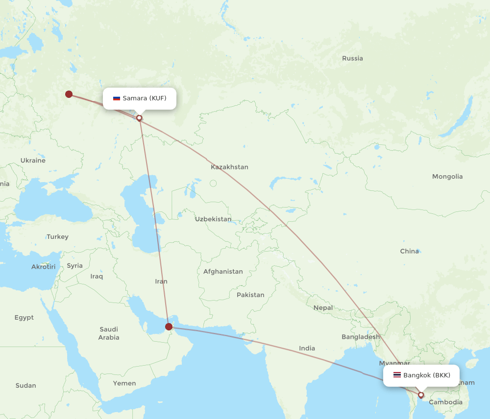 BKK-KUF flight routes