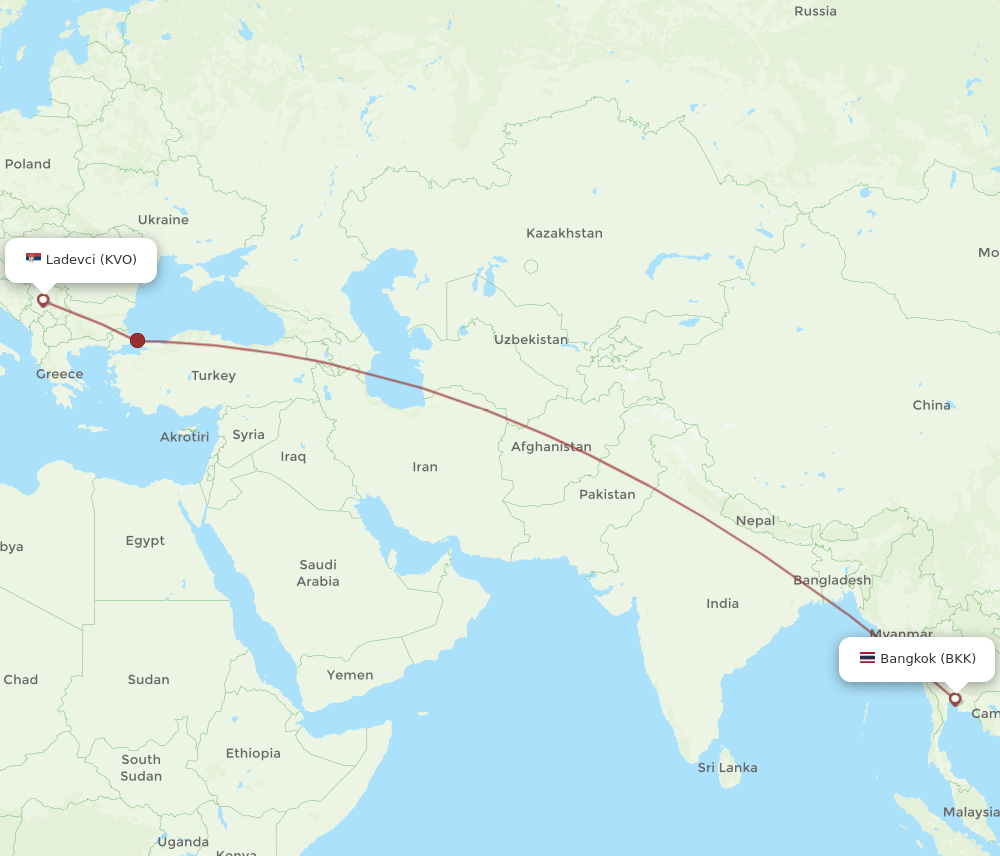 BKK-KVO flight routes