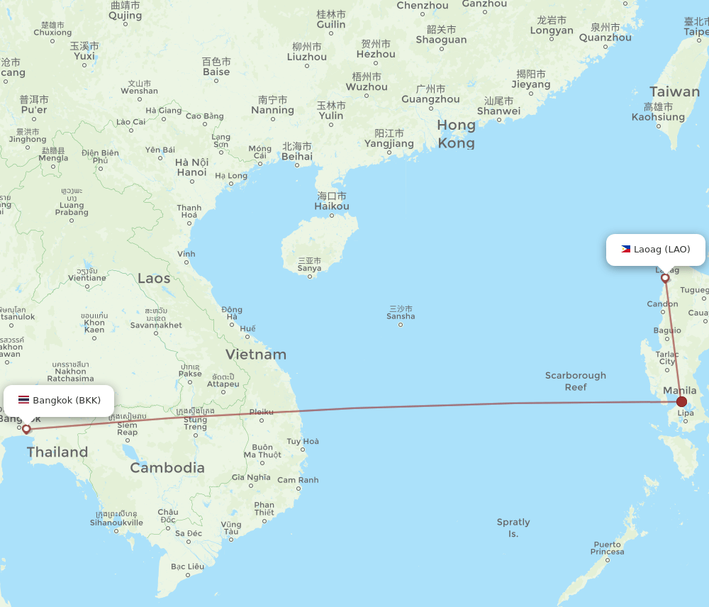 BKK-LAO flight routes