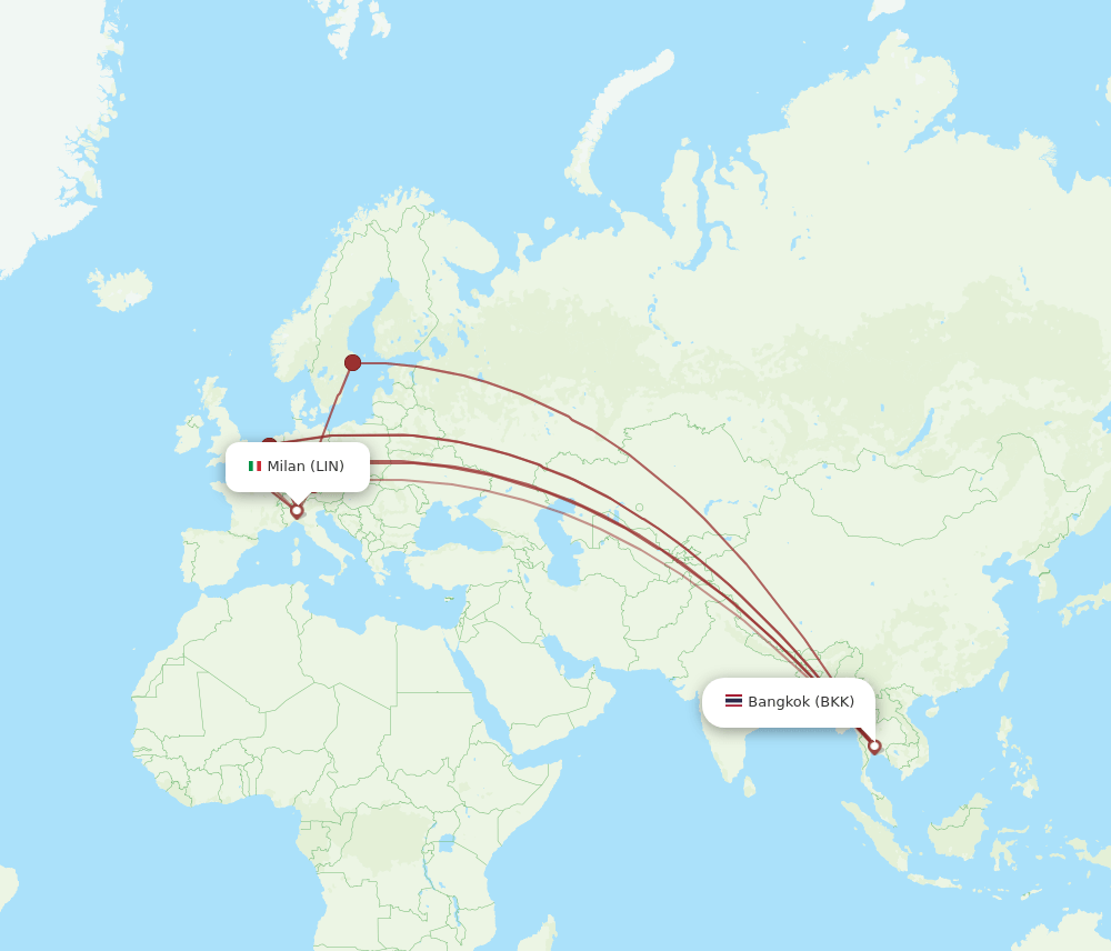 BKK-LIN flight routes