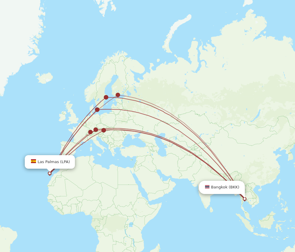 BKK-LPA flight routes