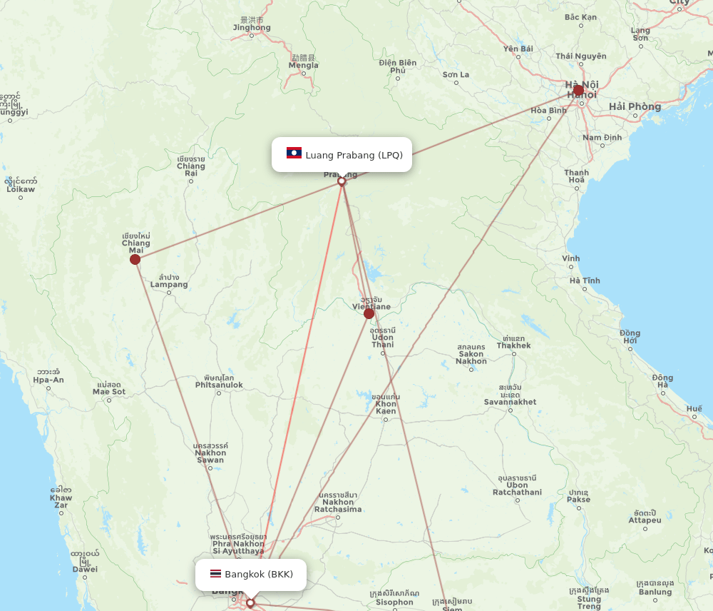BKK-LPQ flight routes