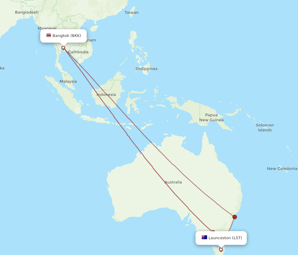 BKK-LST flight routes