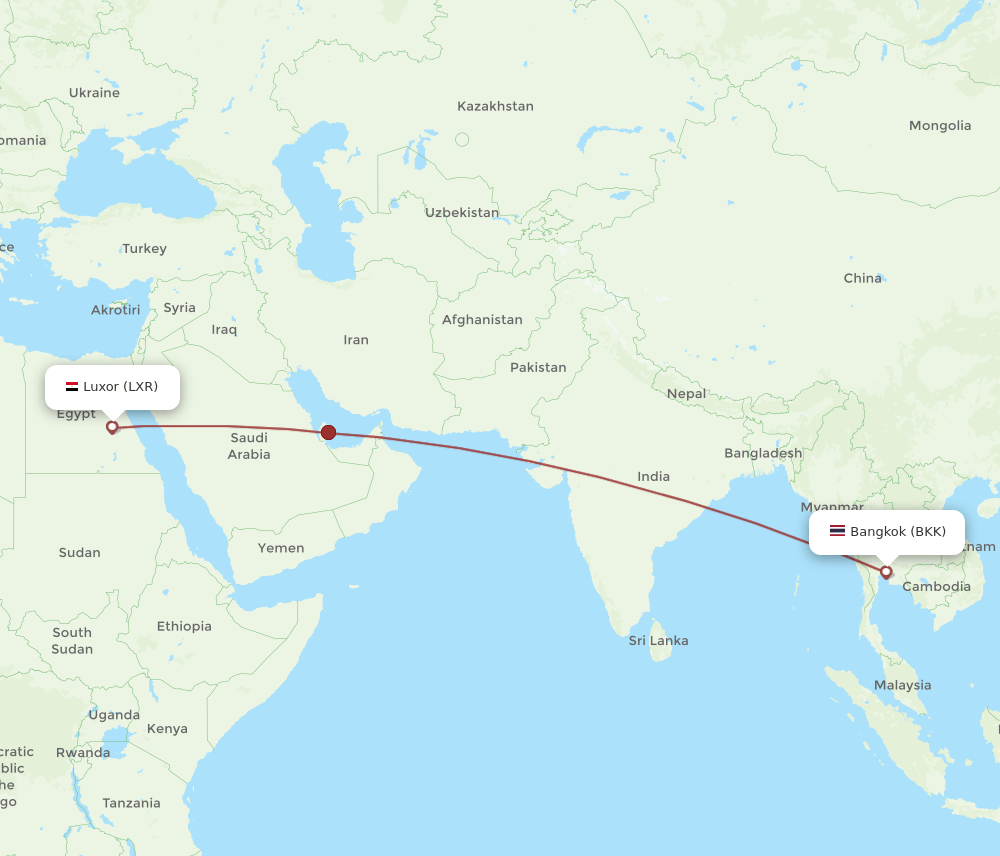 BKK-LXR flight routes