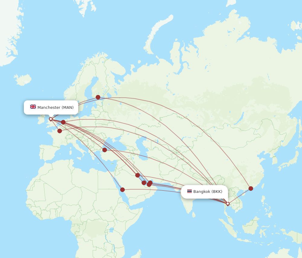 BKK-MAN flight routes