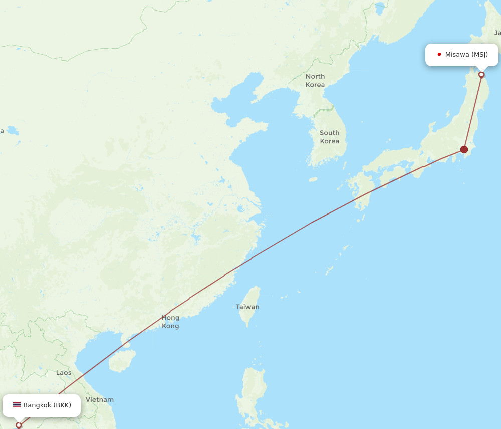 BKK-MSJ flight routes