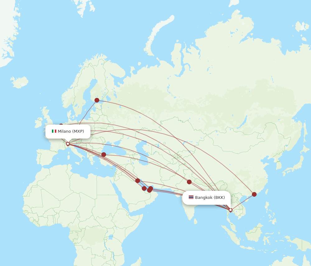 BKK-MXP flight routes