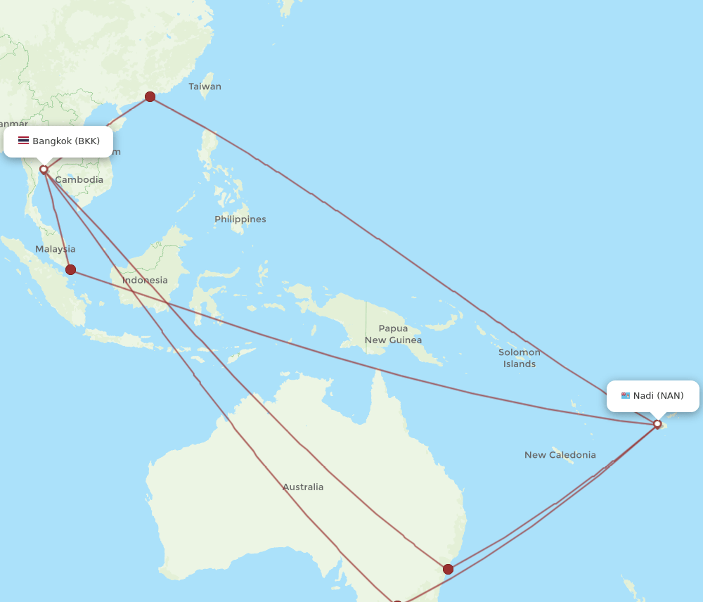BKK-NAN flight routes
