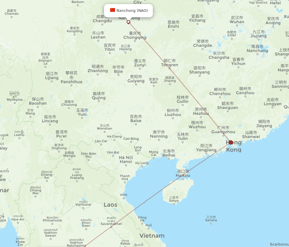 BKK-NAO flight routes