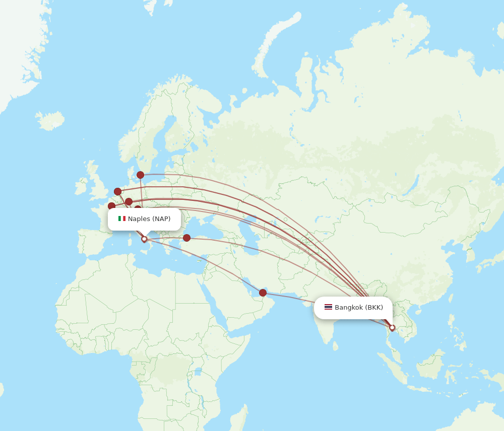 BKK-NAP flight routes