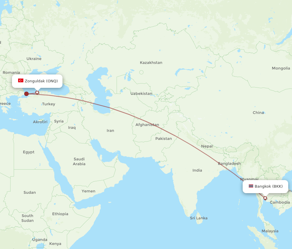 BKK-ONQ flight routes