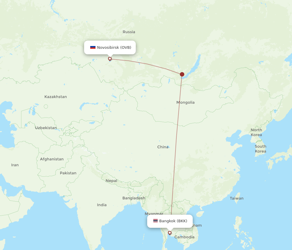 BKK-OVB flight routes