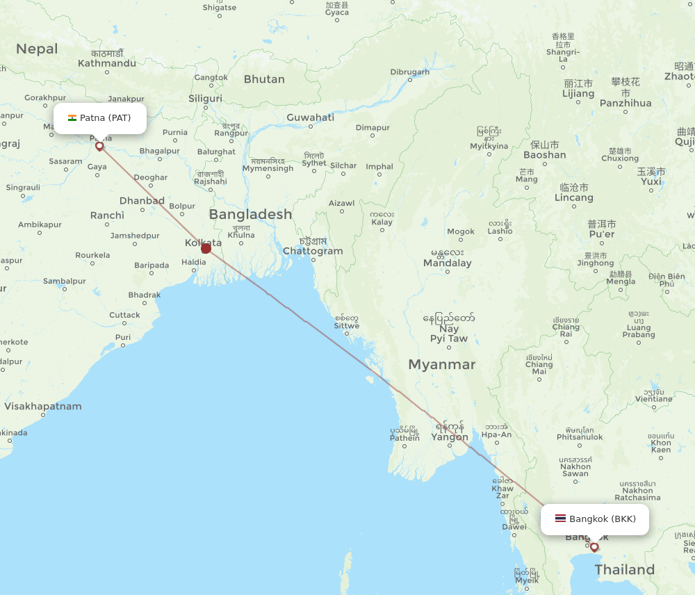 BKK-PAT flight routes