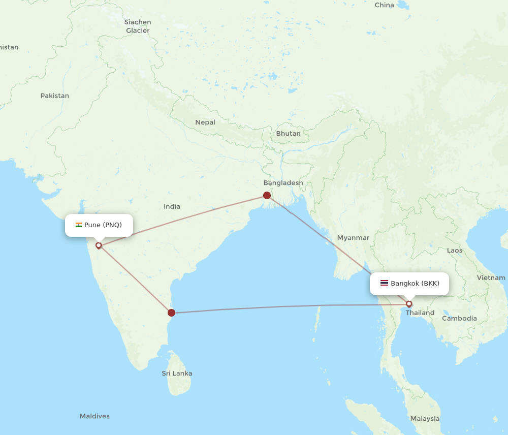 BKK-PNQ flight routes
