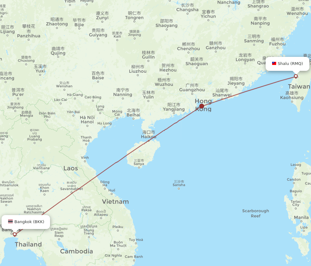 BKK-RMQ flight routes