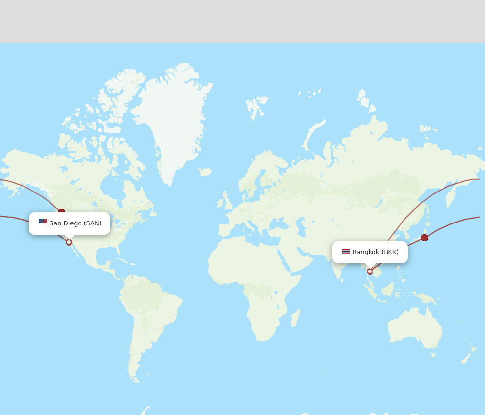 BKK-SAN flight routes