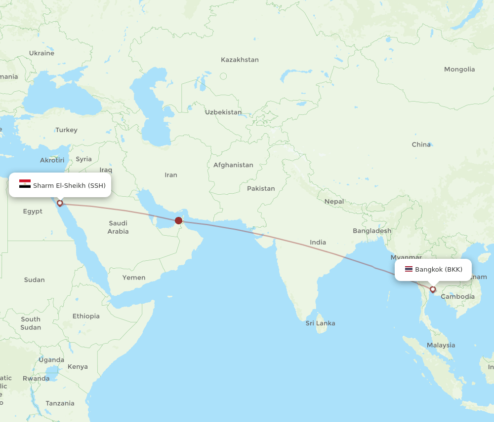 BKK-SSH flight routes