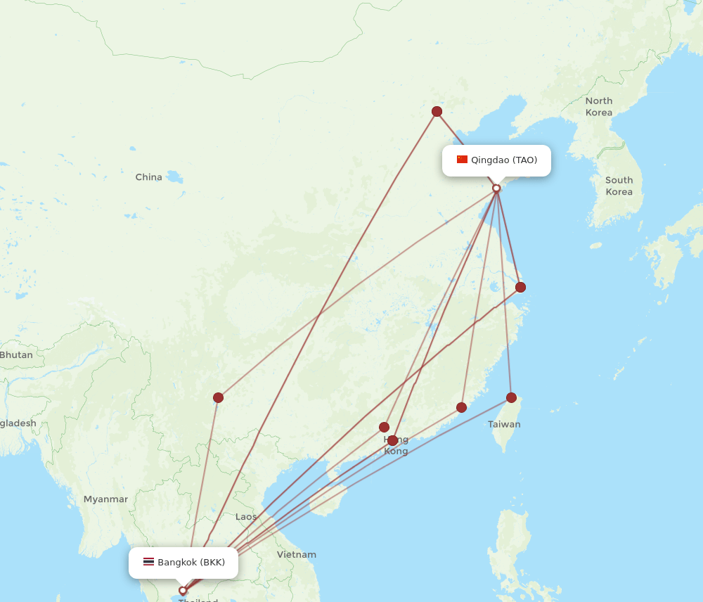 BKK-TAO flight routes