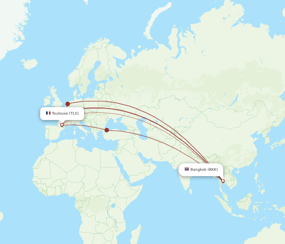 BKK-TLS flight routes