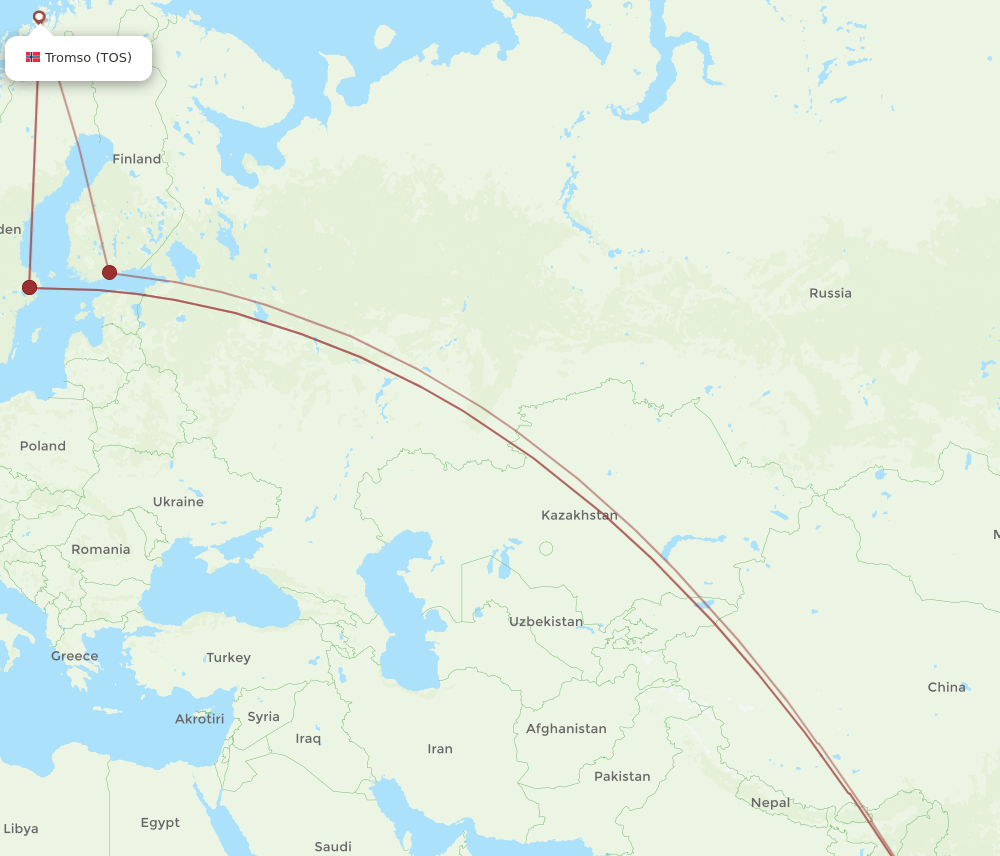 BKK-TOS flight routes