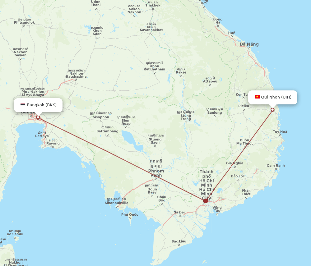 BKK-UIH flight routes
