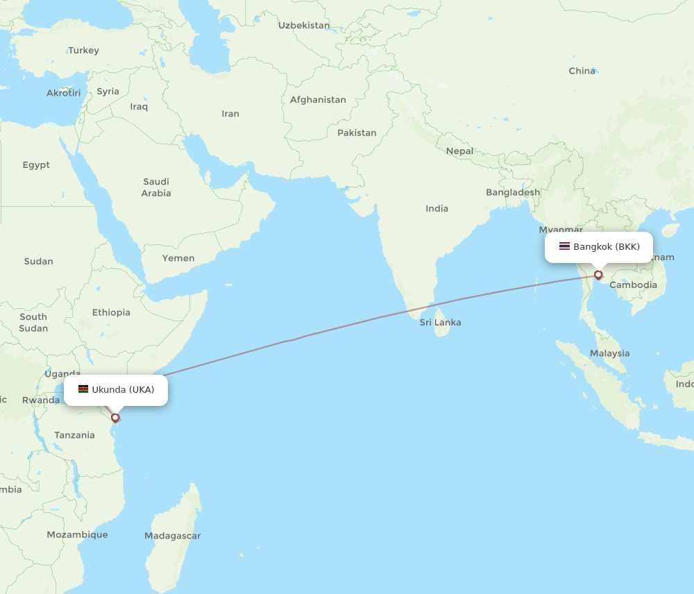 BKK-UKA flight routes