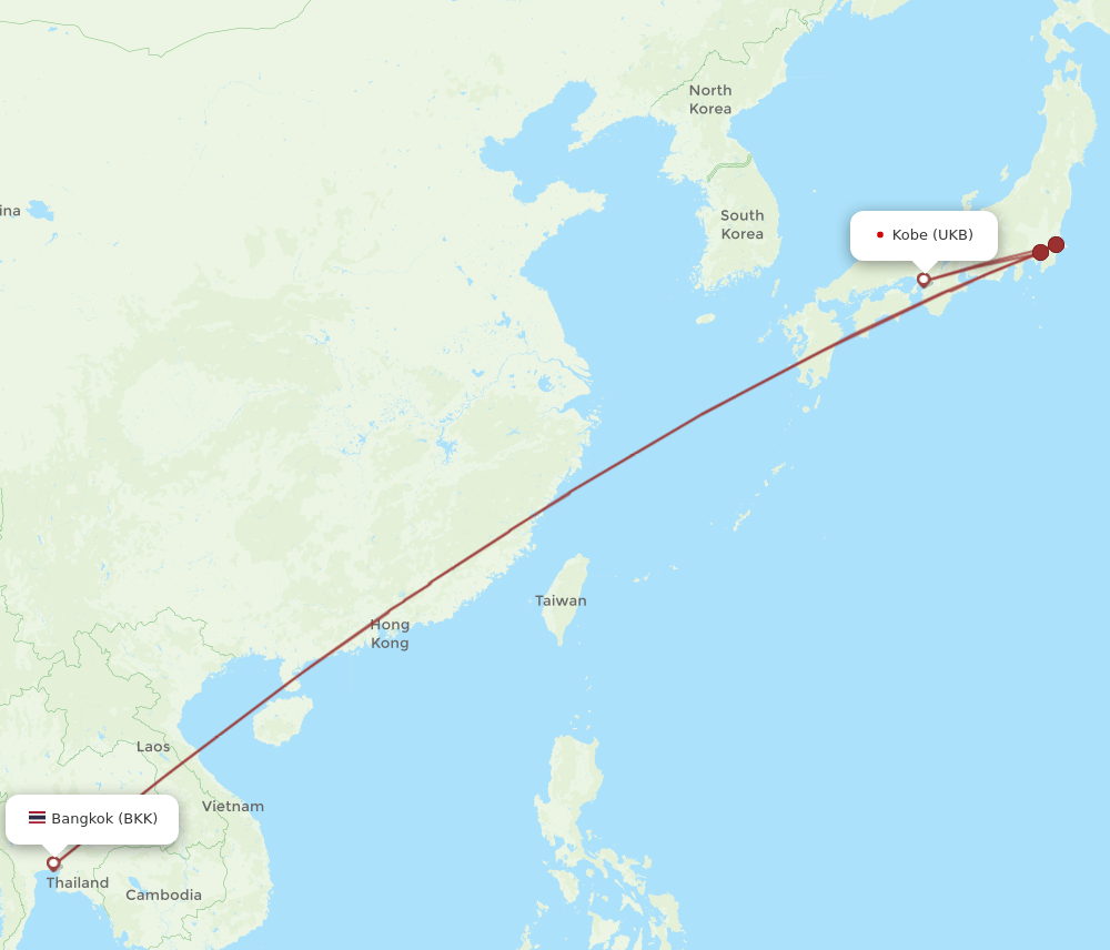 BKK to UKB flights and routes map