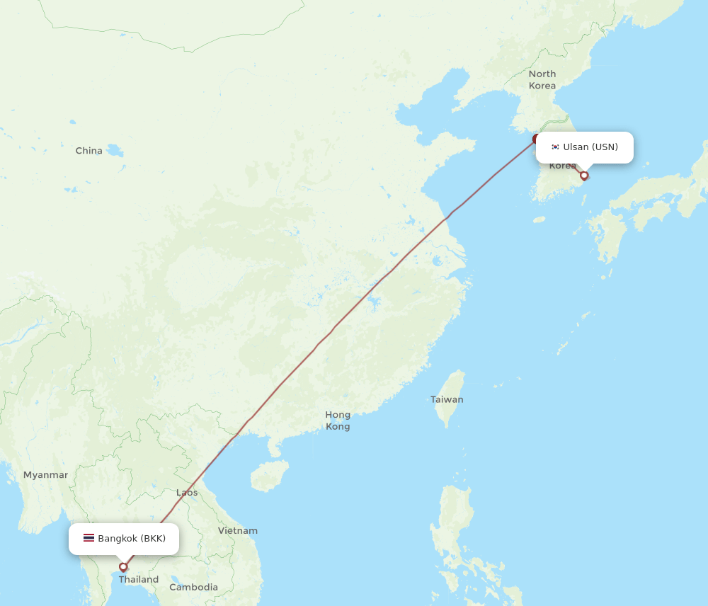 BKK-USN flight routes