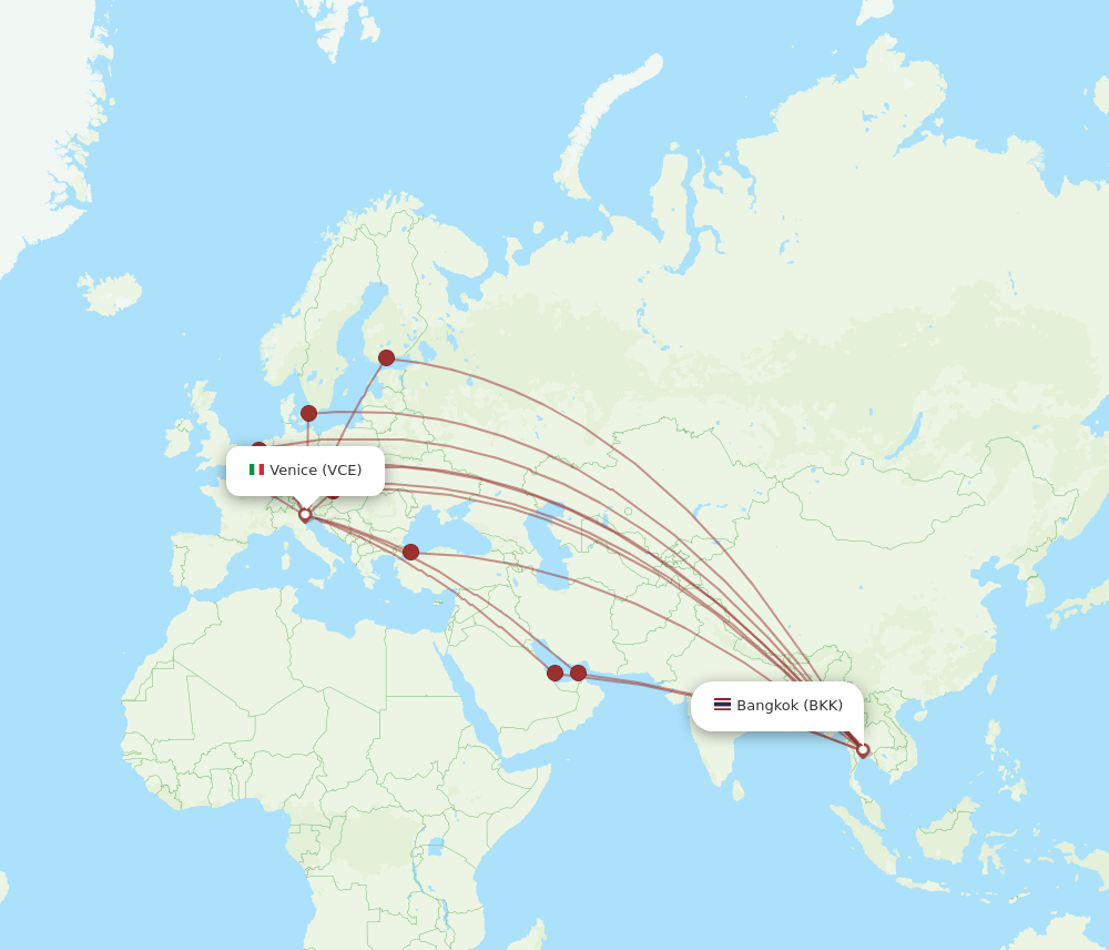BKK-VCE flight routes