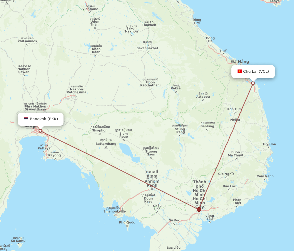 BKK-VCL flight routes