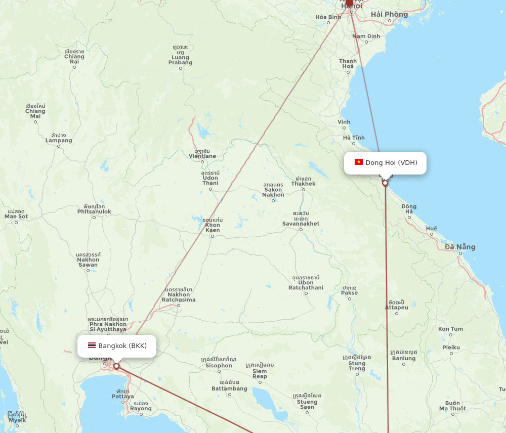 BKK-VDH flight routes