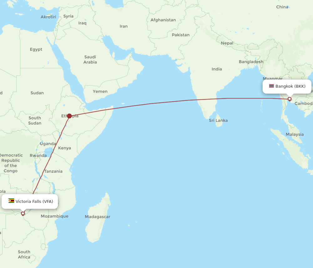 BKK-VFA flight routes