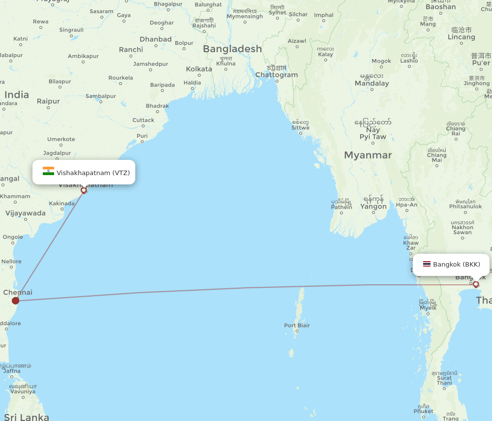 BKK-VTZ flight routes