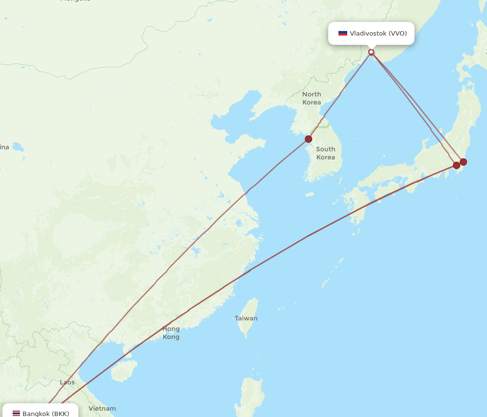 BKK-VVO flight routes