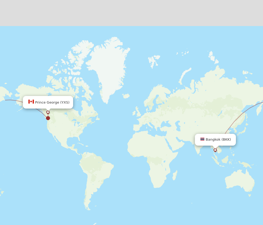 BKK-YXS flight routes